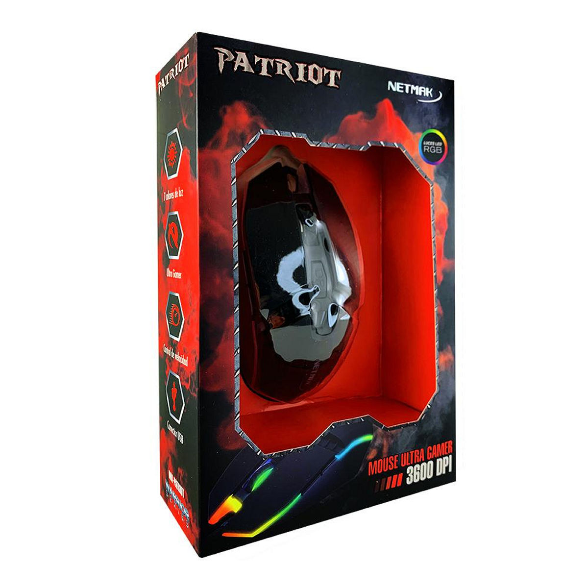 MOUSE GAMER RETRO ILUMINADO RGB PATRIOT NETMAK
