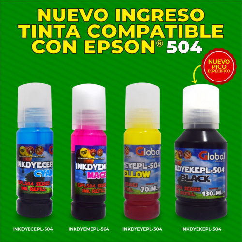 TINTA EPSON ECOTANK T504/544 CYAN X70CC GLOBAL
